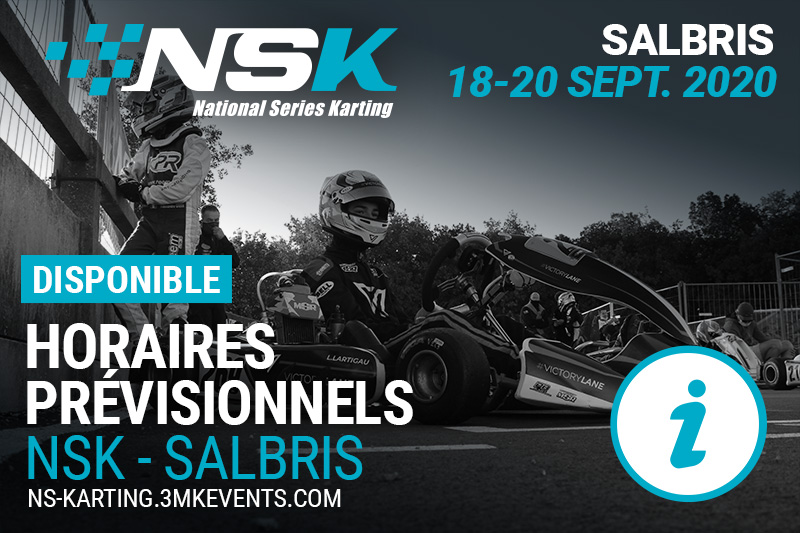 NSK SALBRIS : HORAIRES PRÉVISIONNELS